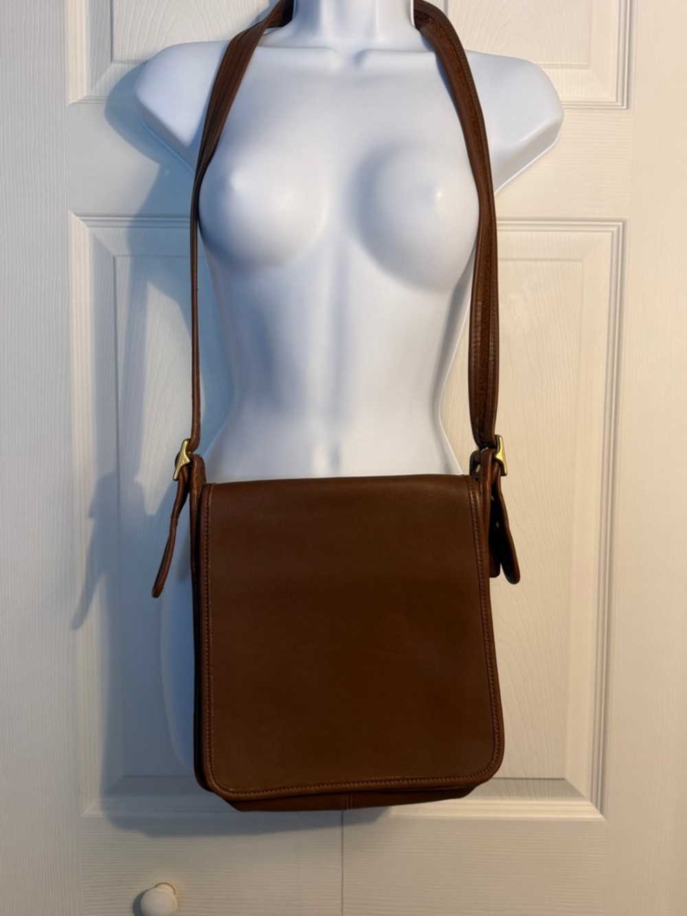 Vintage Coach Legacy Studio Flap Bag (Style #9144) in the British Tan colorway.